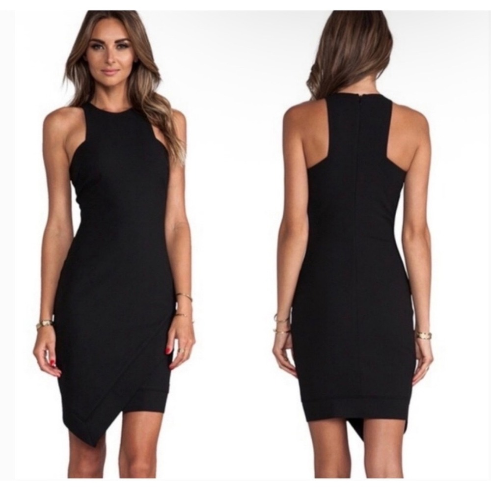 Elizabeth and James Claire Navy Blue Asymmetric Tulip Hem Mini Dress Size 4
